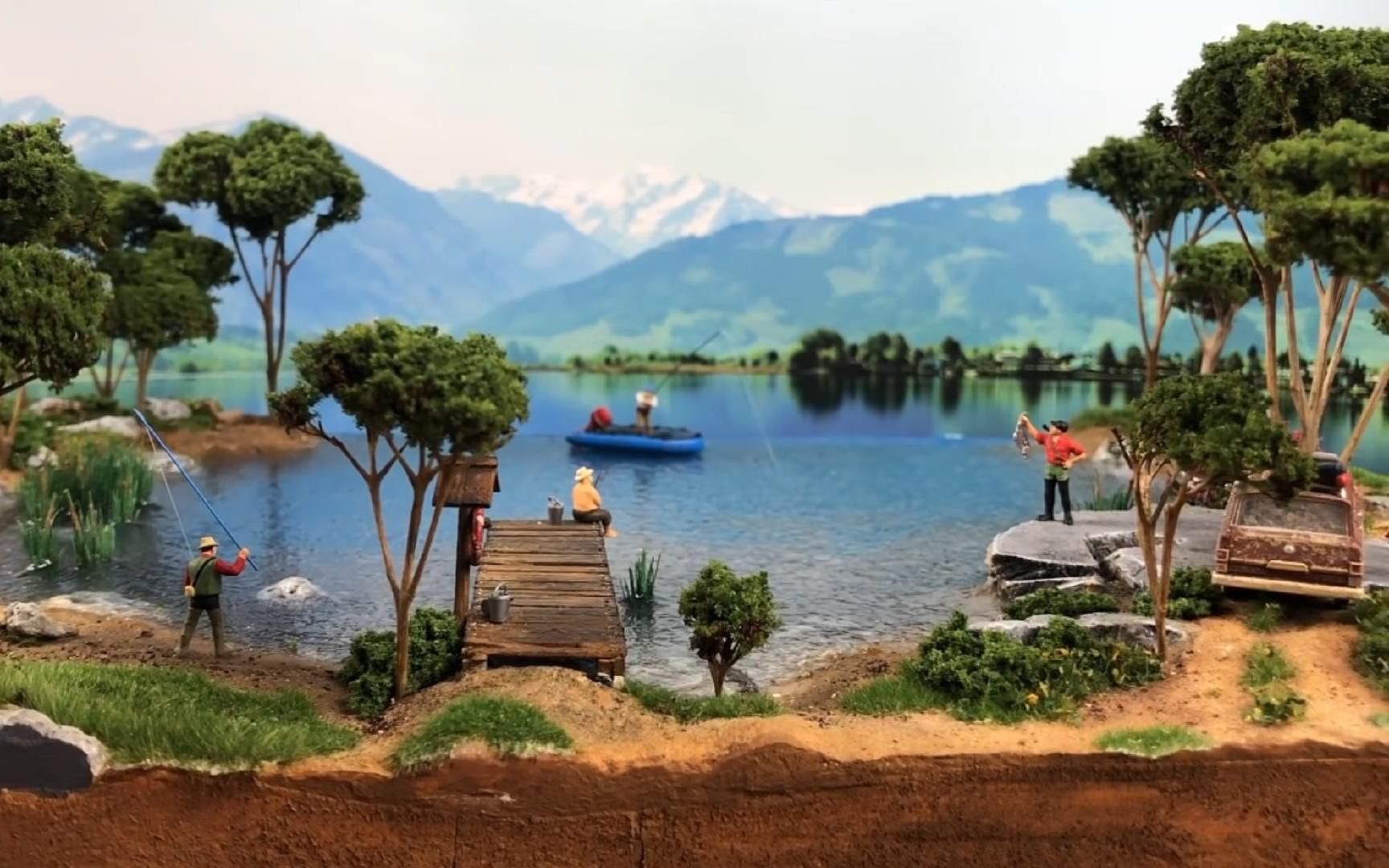 制作微缩湖畔景观 俄罗斯艺术家roman khramov作品_哔哩哔哩 (゜-゜)