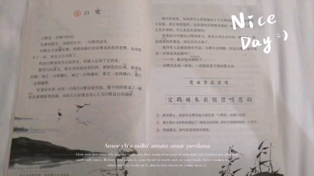 配乐朗读课文,郭沫若的白鹭,我竟然一遍就全读对了