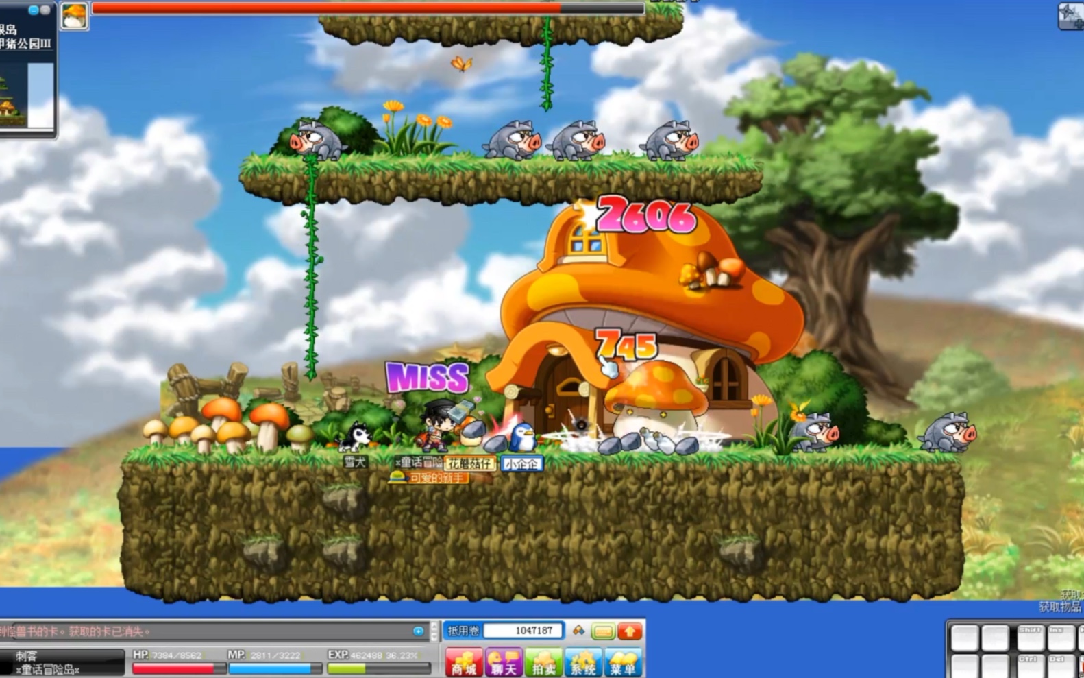 怀旧冒险岛,射手村的扛把子蘑菇王,那年挑战过它才算是完整童年