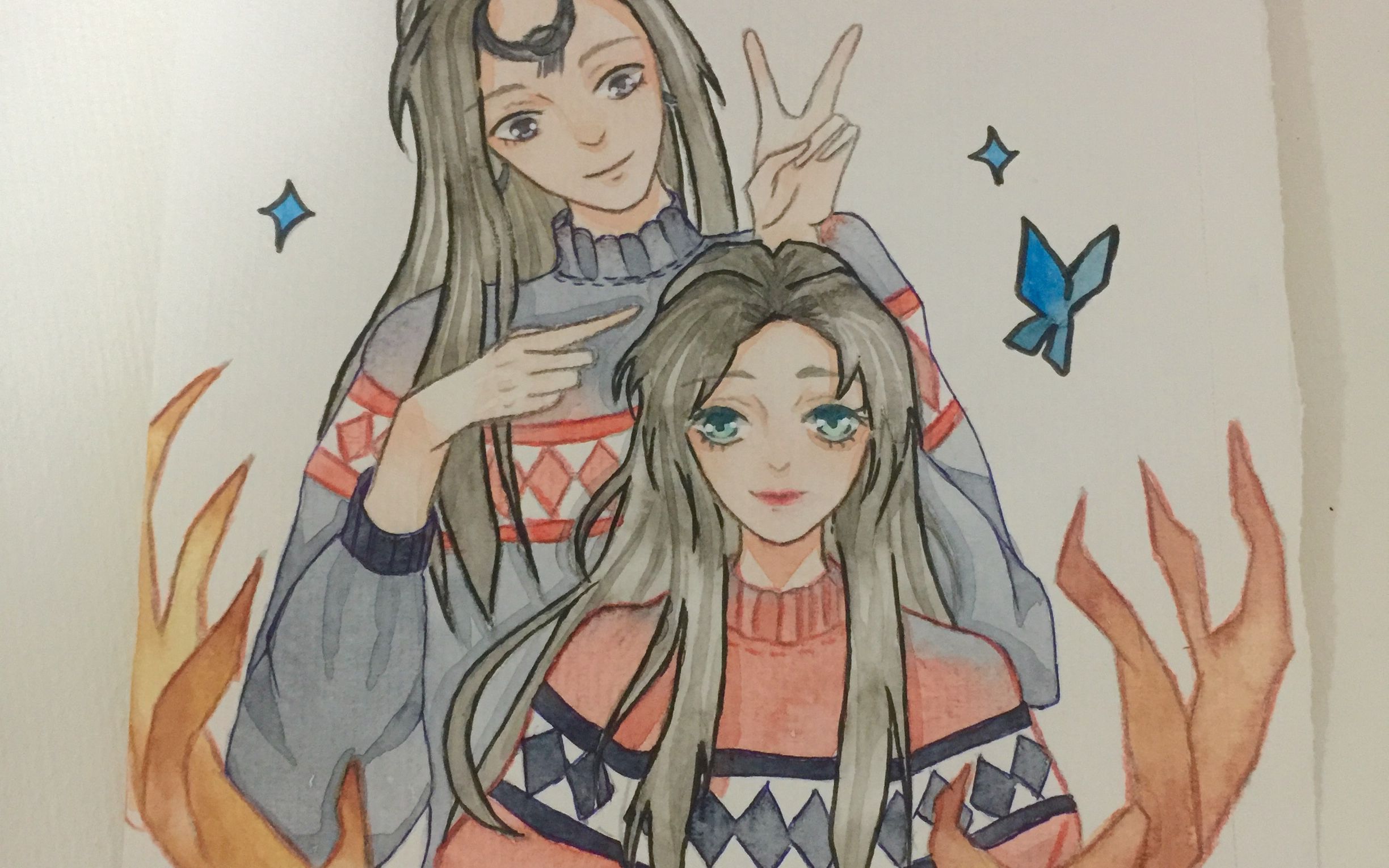 养猫【水彩】让人流泪的代岚和唐遥.让人流泪的我的画画水平.