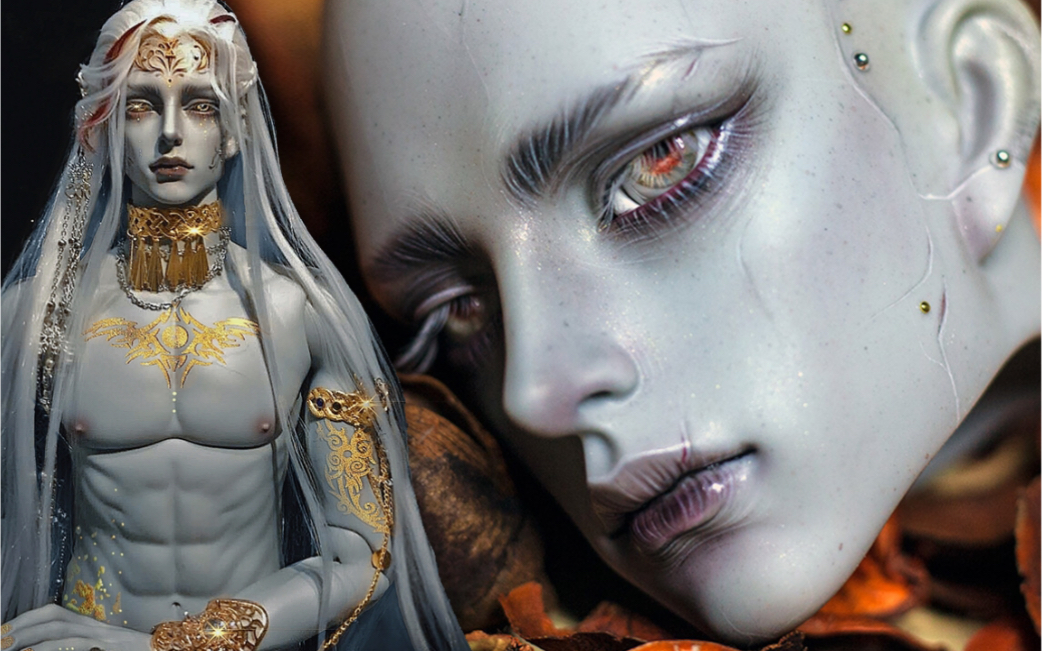 【bjd妆面】第一次画灰肌,细节纹身使我快乐!来感受特殊肌的美颜暴击!