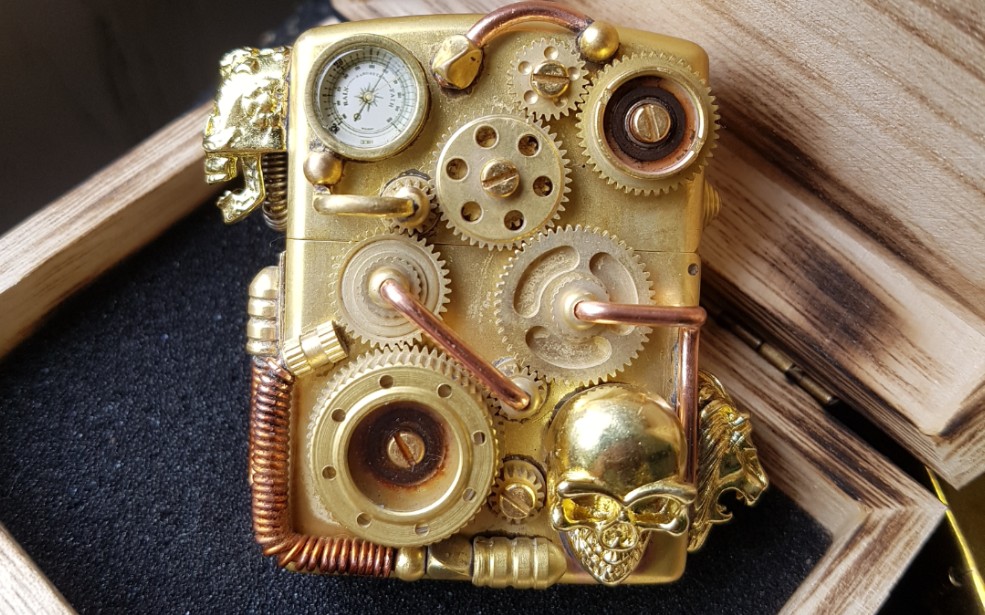 diy手工创意齿轮打火机 朋克煤油打火机