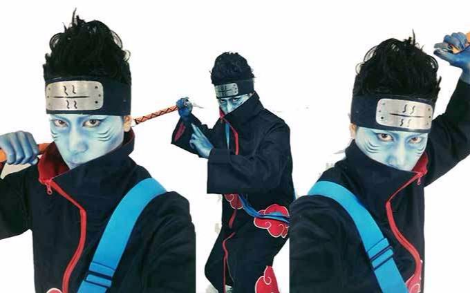 火影忍者鬼鲛cos妆面实录王嘉化妆学校