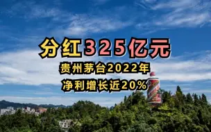 分红325亿元  贵州茅台2022年净利增长近20%