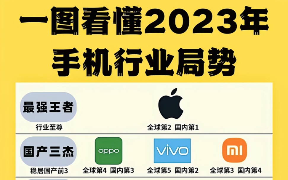 一图读懂23年手机行业局势!各位用户赞同吗?哔哩哔哩bilibili