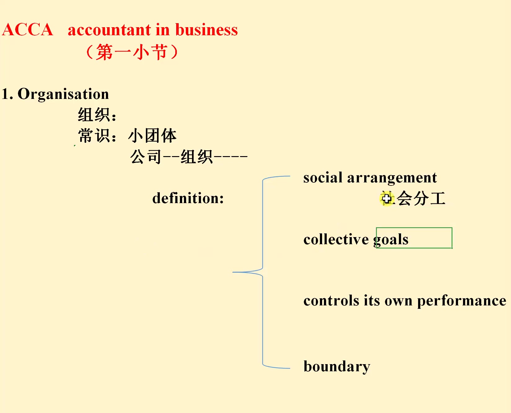 ACCA AB(F1)笔记(第1天)organisation组织的定义哔哩哔哩bilibili