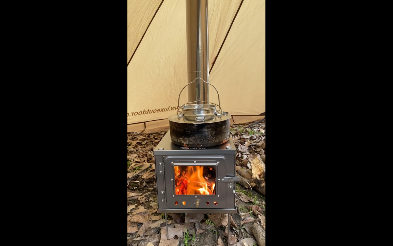 w stove 钛折叠柴火炉开炉