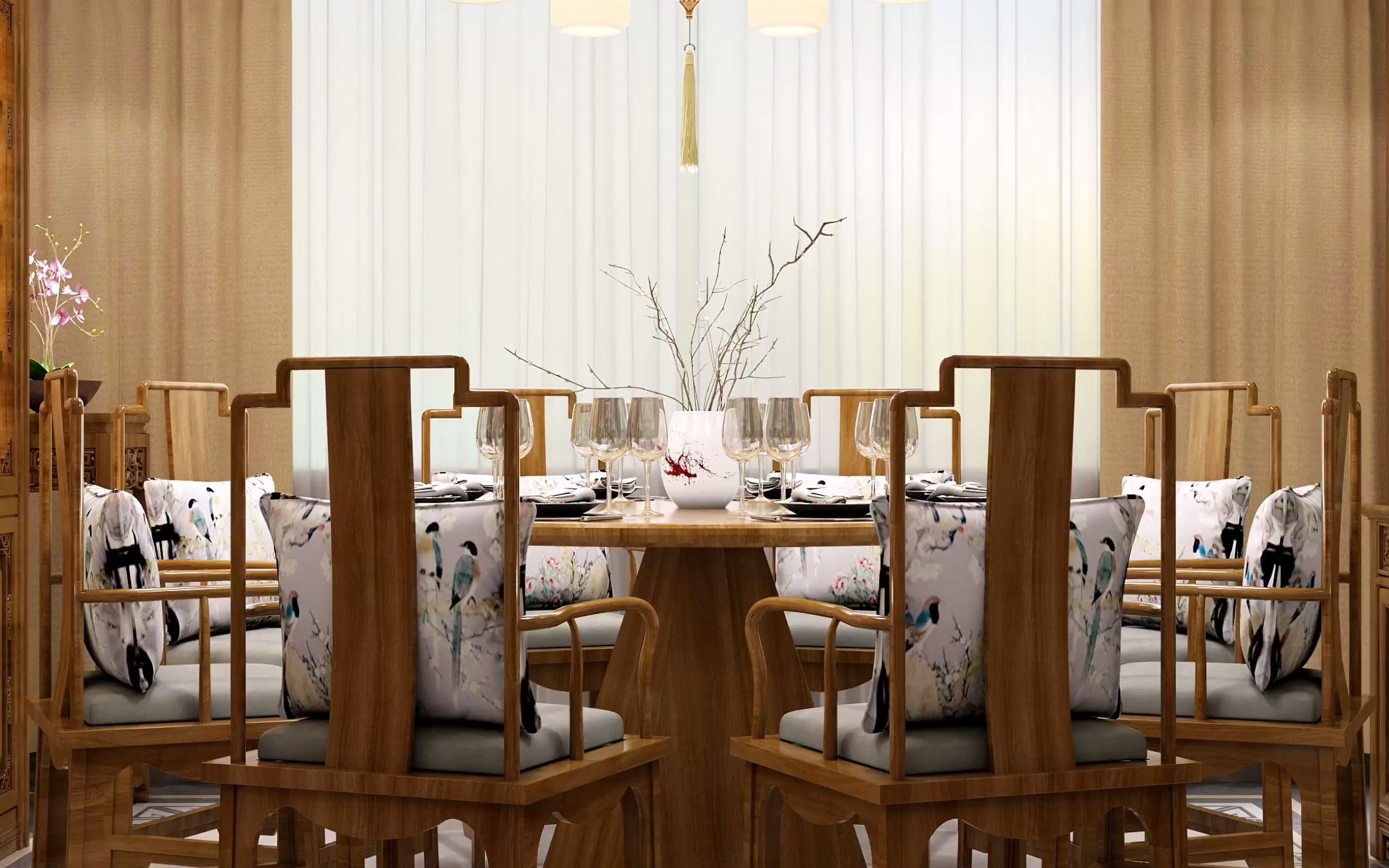 湖北客户豪华大宅的新古典中式餐厅红木整装#设计案例分享 #高端品质