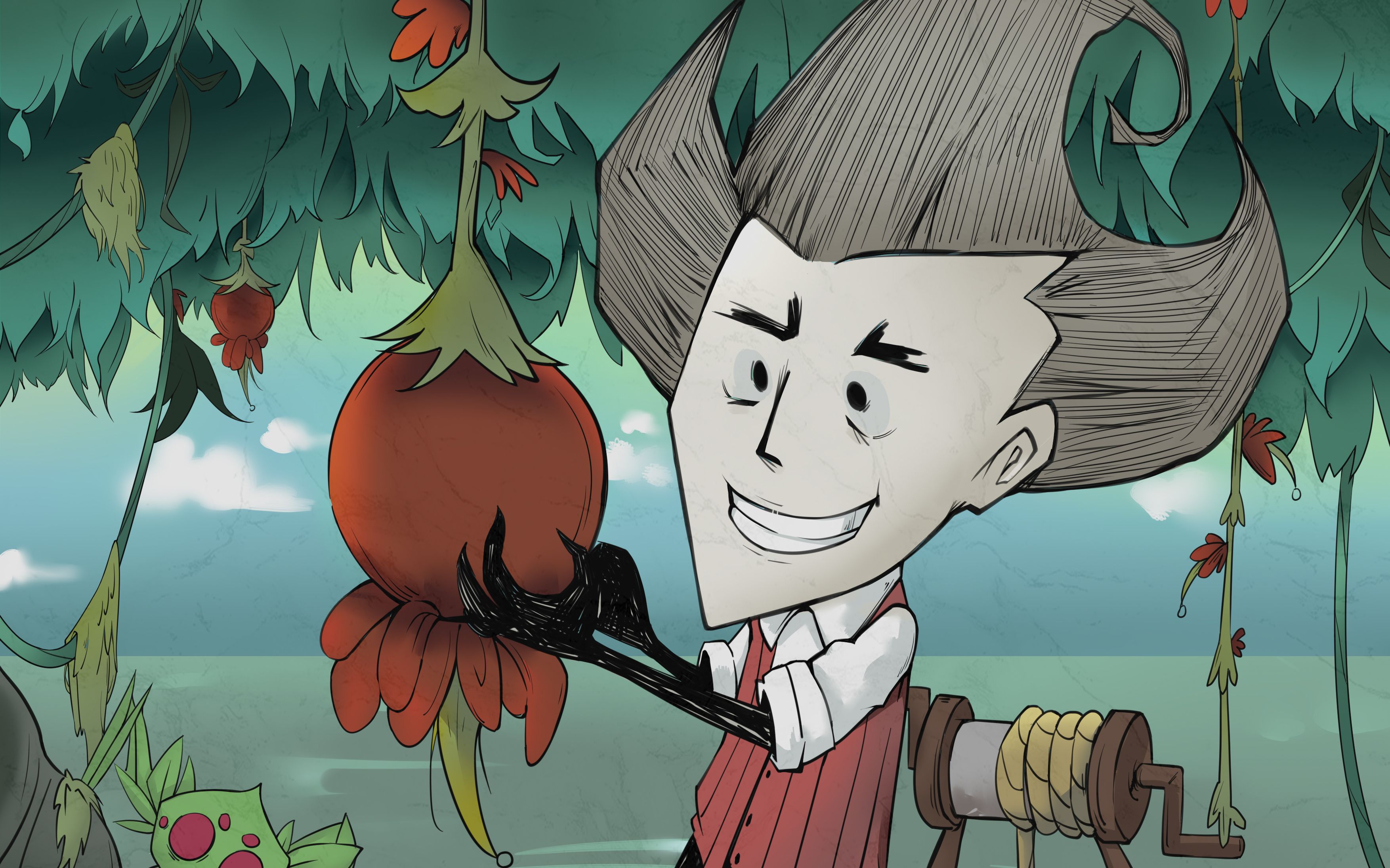 板绘饥荒威尔逊水中木自创封面完成啦