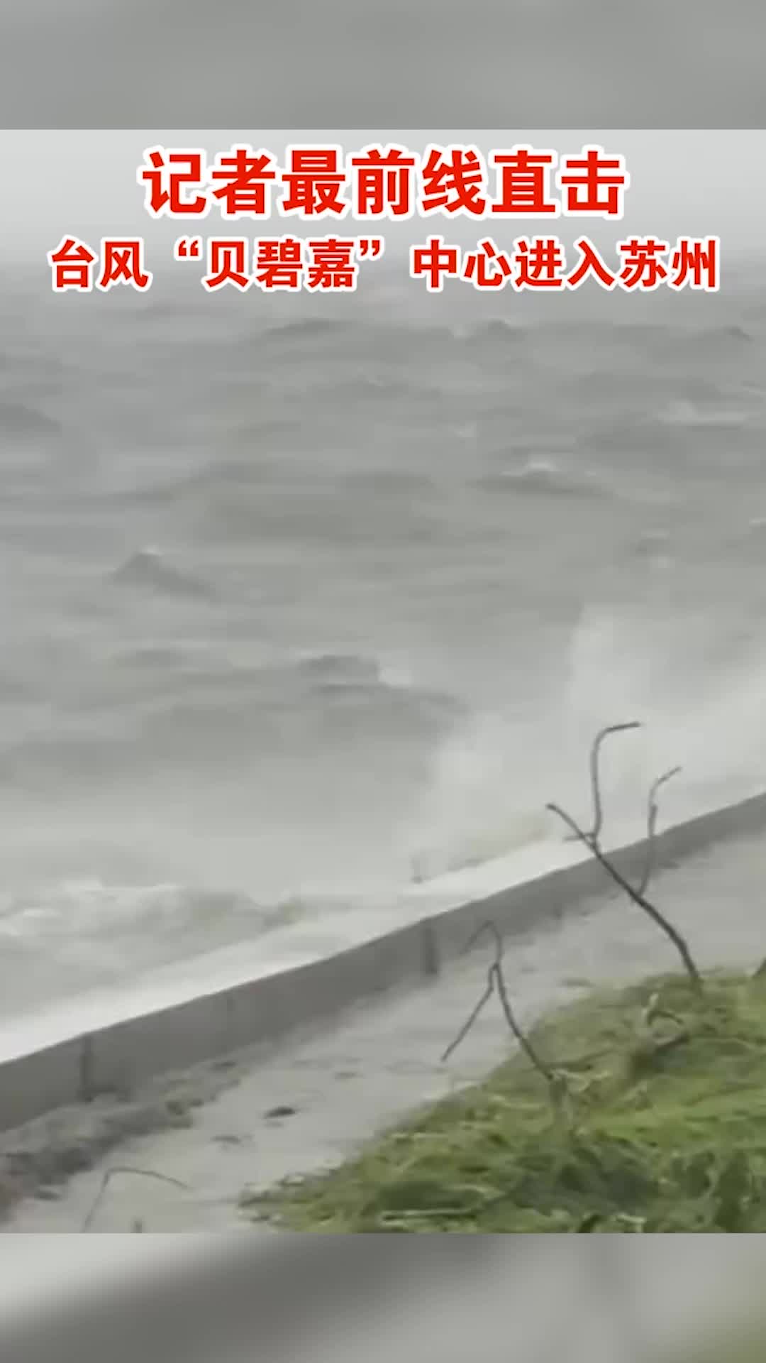 台风贝碧嘉中心进入苏州,狂风裹挟暴雨,湖水激起1米多高浪花哔哩哔哩bilibili