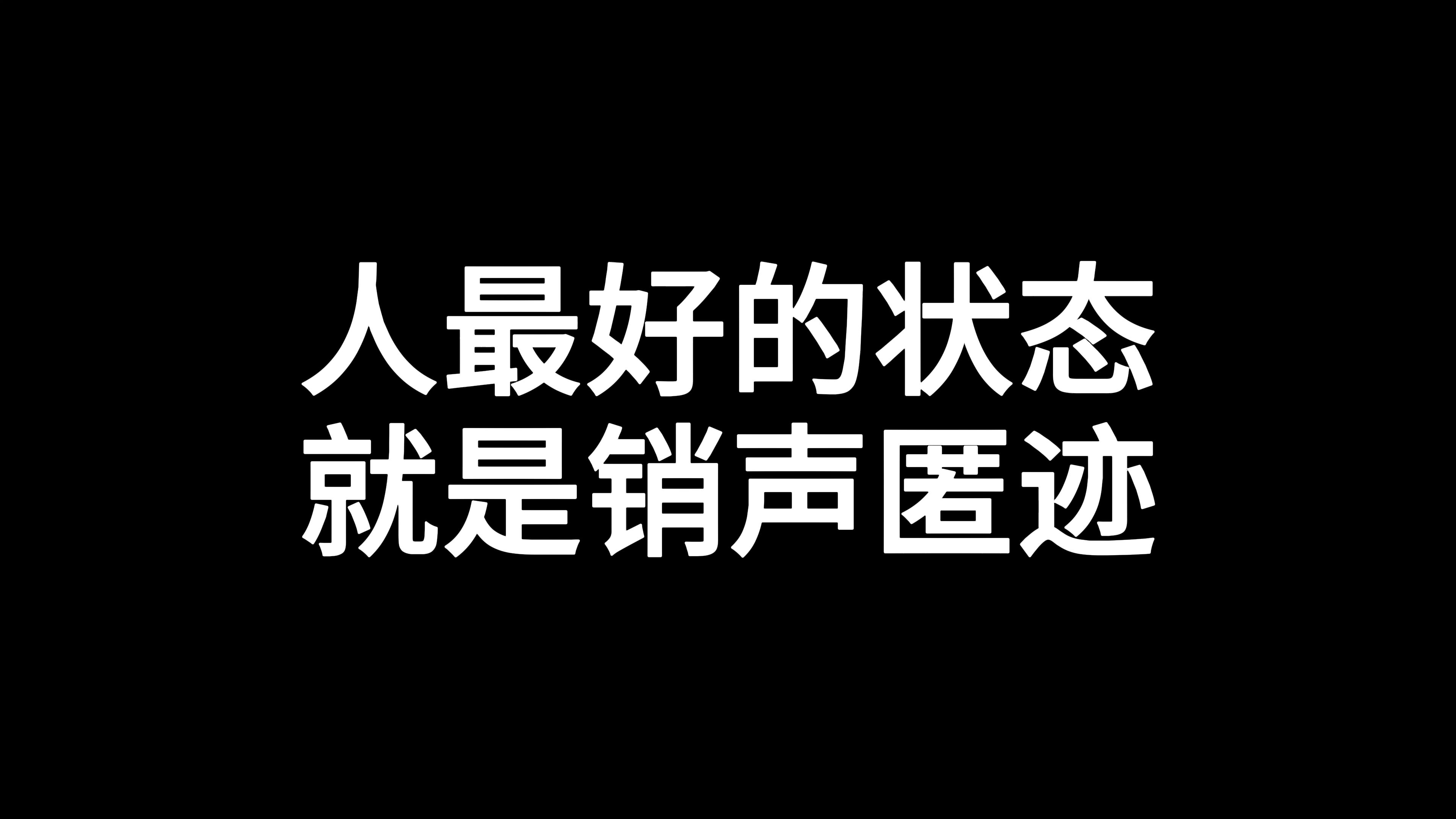 人最好的状态就是销声匿迹哔哩哔哩bilibili