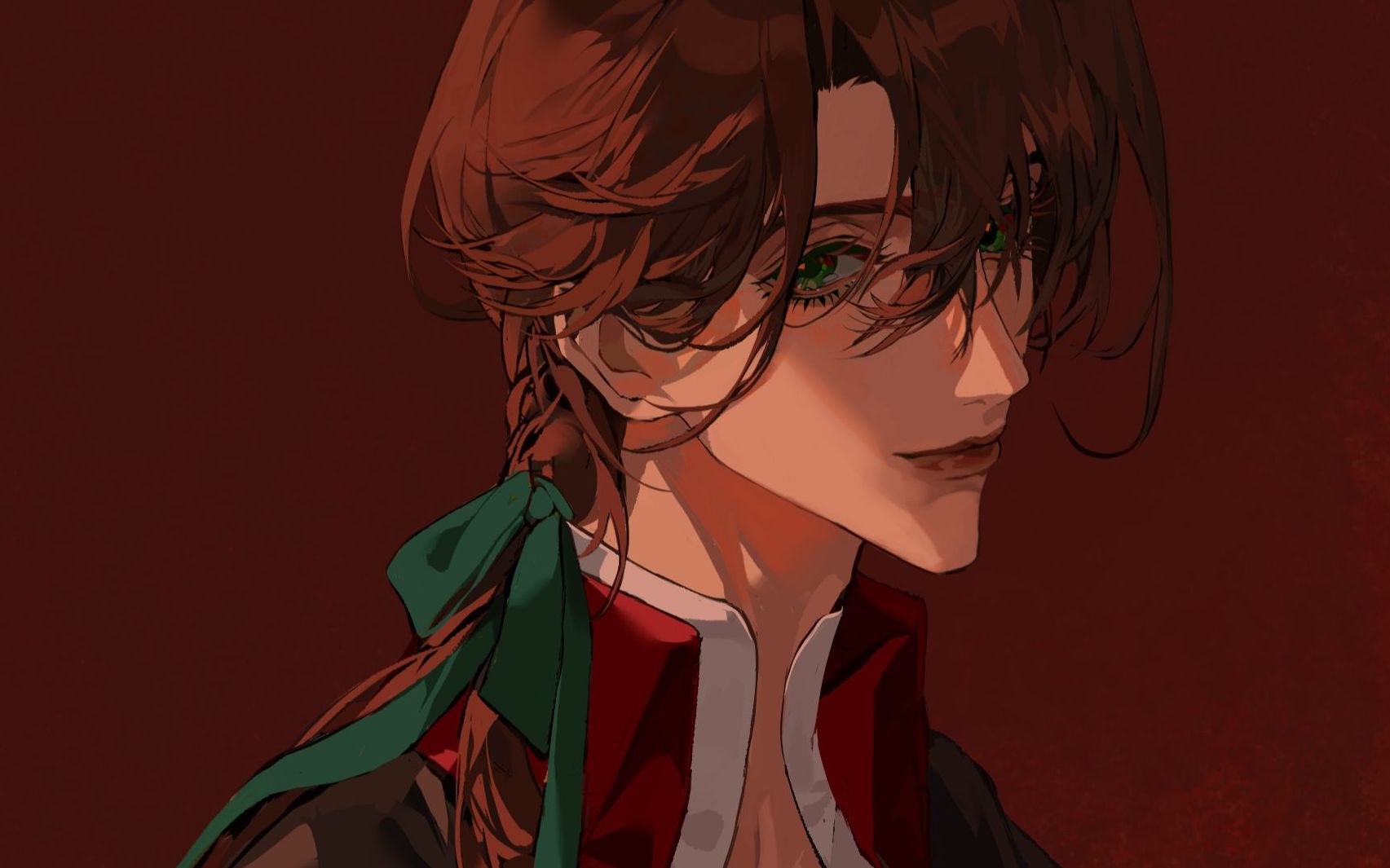 点击进来看低马尾绿发带红手套