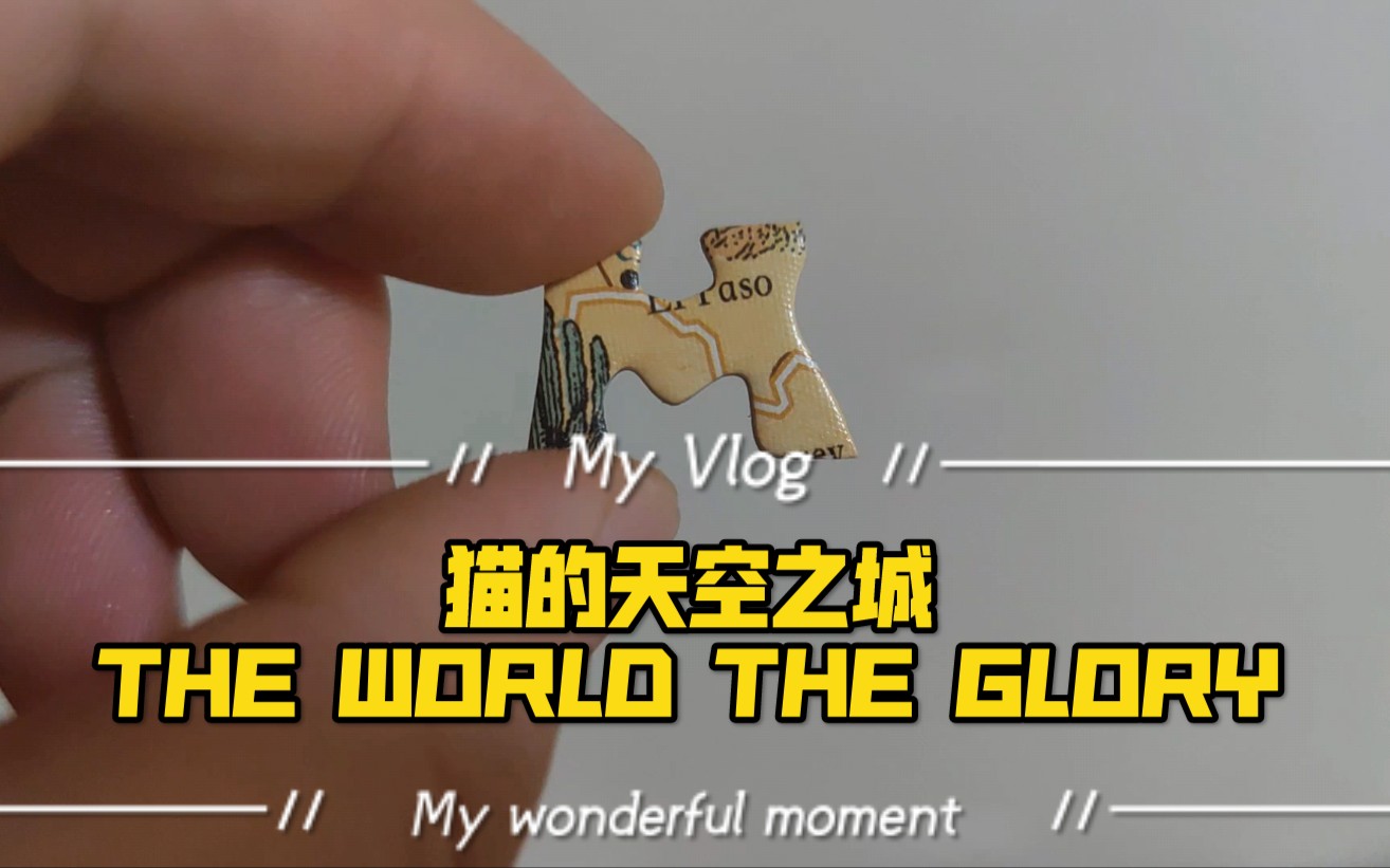 【老柏闲的】终于完成!猫的天空之城: THE WORLD THE GLORY拼图上胶上框!哔哩哔哩bilibili