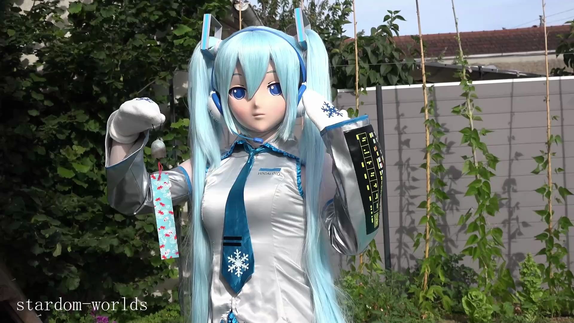 kigurumi 初音未来小姐姐好像很热 无精打采.