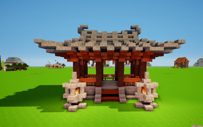 minecraft创意建筑：中式建筑凉亭_哔哩哔哩_bilibili