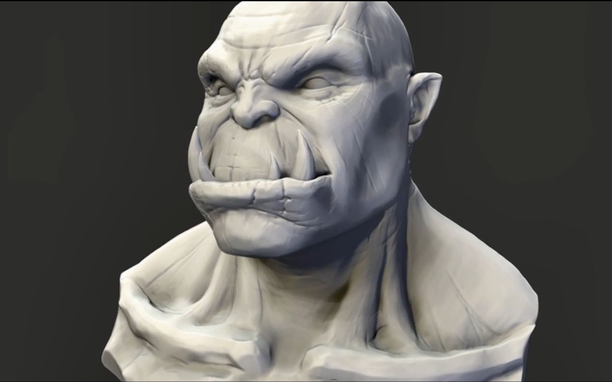 「3d建模」zbrush兽人模型雕刻制作过程,zb加速雕刻