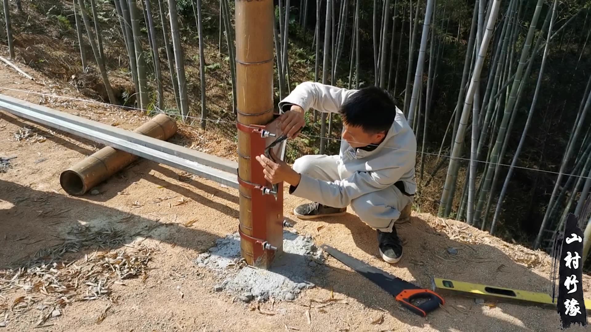 山村竹缘:搭建三层竹屋别墅第二十一天,上梁前准备工作哔哩哔哩bilibili