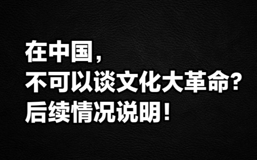 在中国不可以谈文化大革命?后续情况说明!哔哩哔哩bilibili