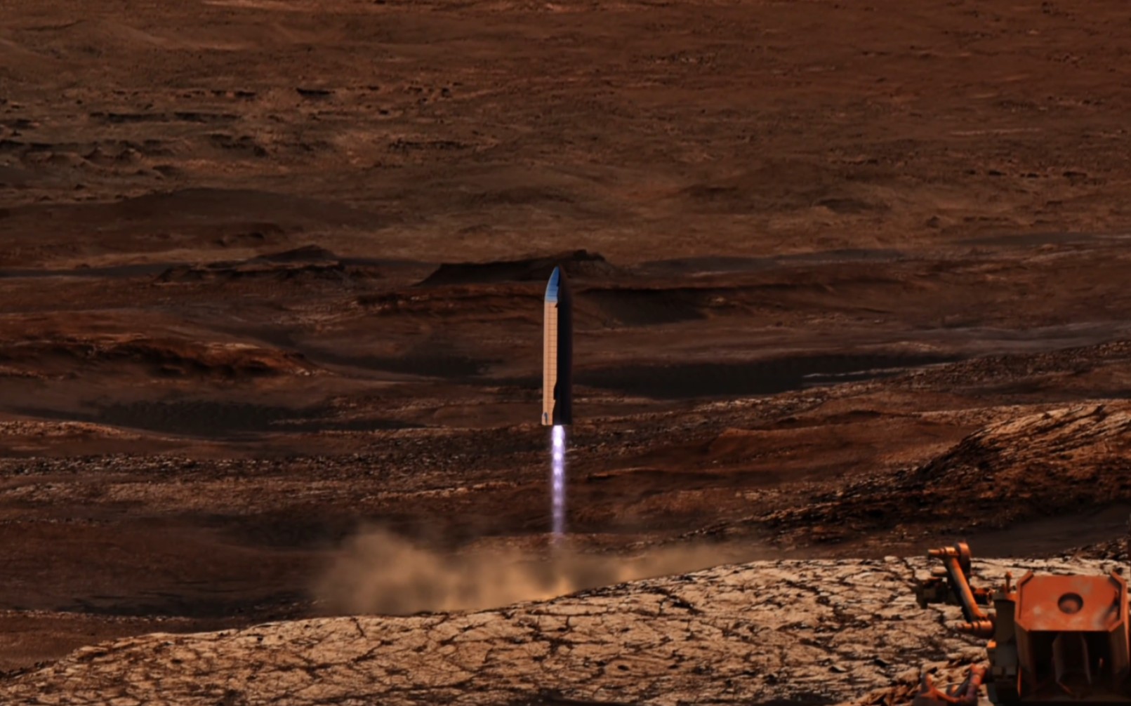 spacex星舰登陆火星模拟动画