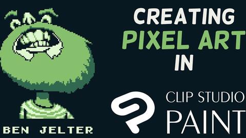 免费CSP像素笔刷】Creating Pixel art in Clip Studio Paint by Ben Jelter-哔哩哔哩