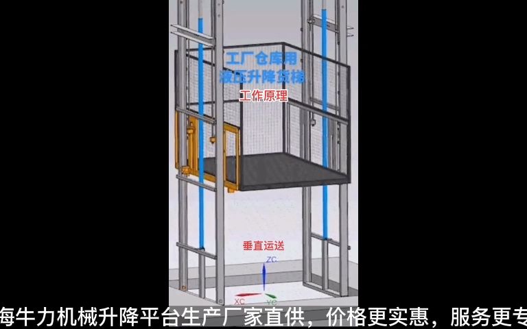 液压升降货梯工作原理