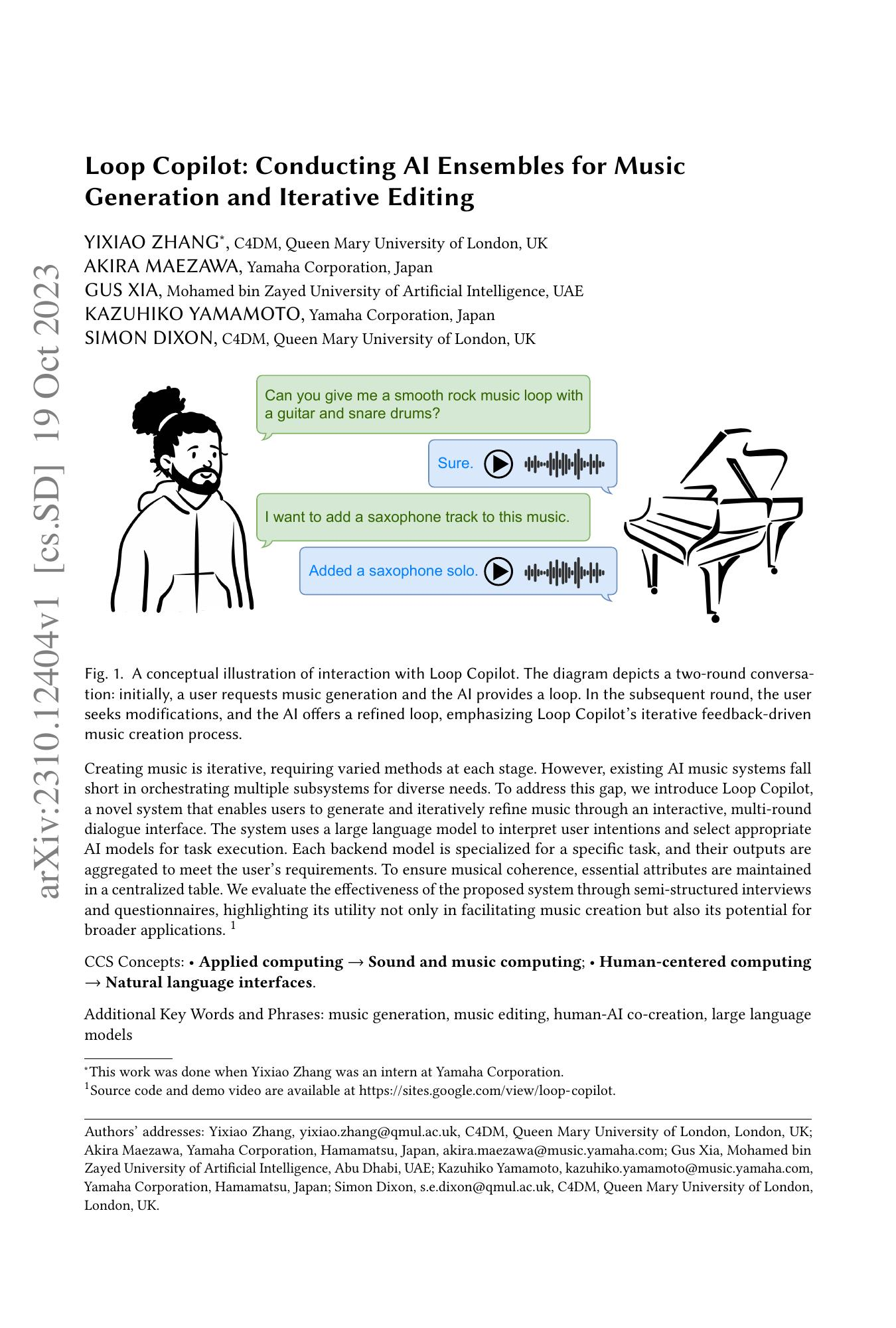 Loop Copilot: Conducting AI Ensembles for Music Generation and Iterative Editing哔哩哔哩bilibili