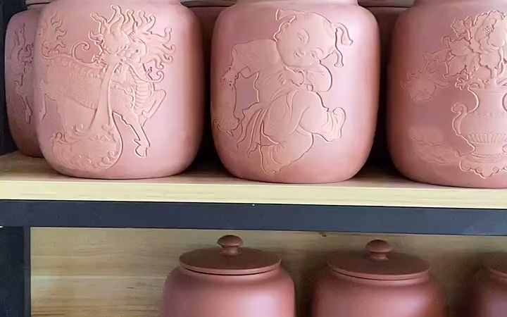 【陶艺】茶叶罐浮雕