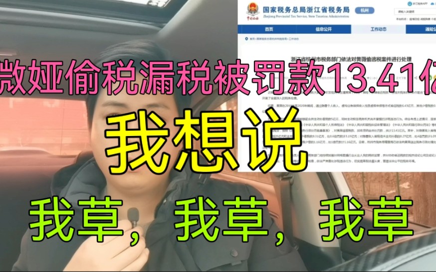 劲爆消息啊,微娅偷税漏税被罚款13.41亿,我做梦都没敢做这么多钱啊!哔哩哔哩bilibili