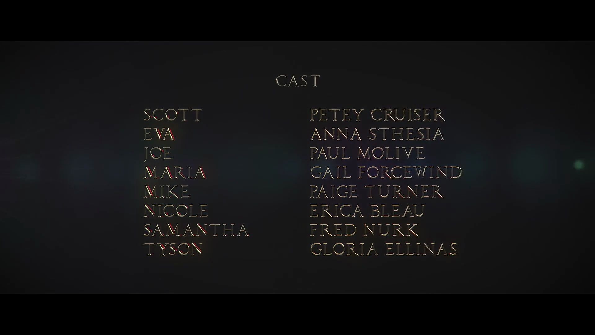 fcpx插件电影字幕文字演员表