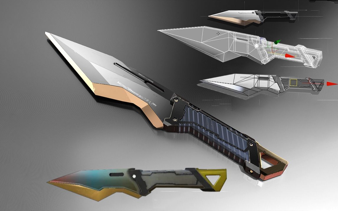 【3dmax建模】短小精致刀建模,硬表面布线技巧必看_哔哩哔哩_bilibili