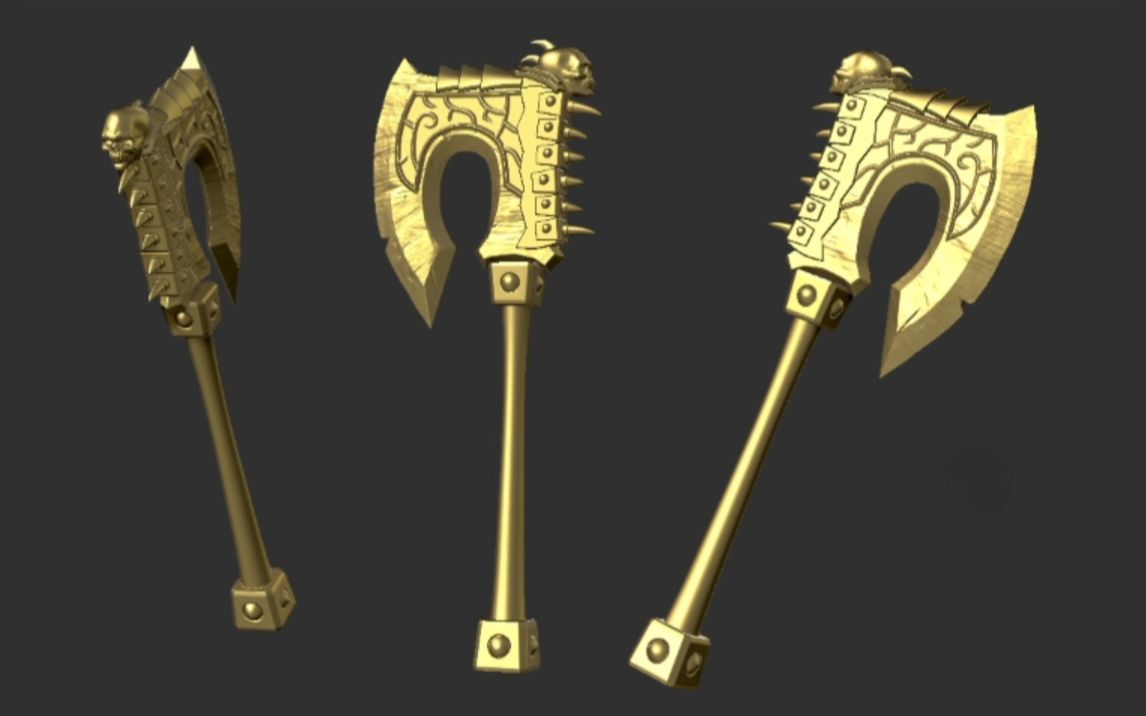 【3d建模】就凭这把血吼战斧,进游戏公司不稳了?