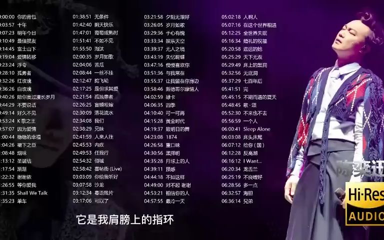 [图]【无损高音质】陈奕迅-100首经典好听的歌曲合集 （带歌词）