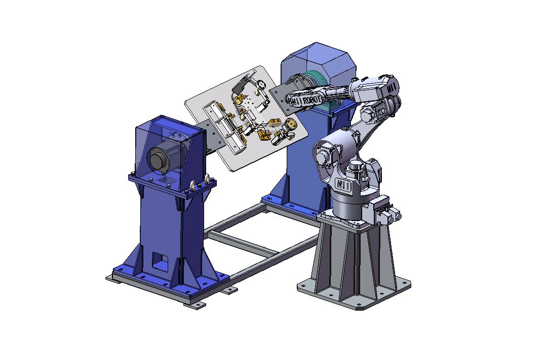 机器人焊接翻转夹具设计,如何夹紧定位?2吨翻转用什么机构?