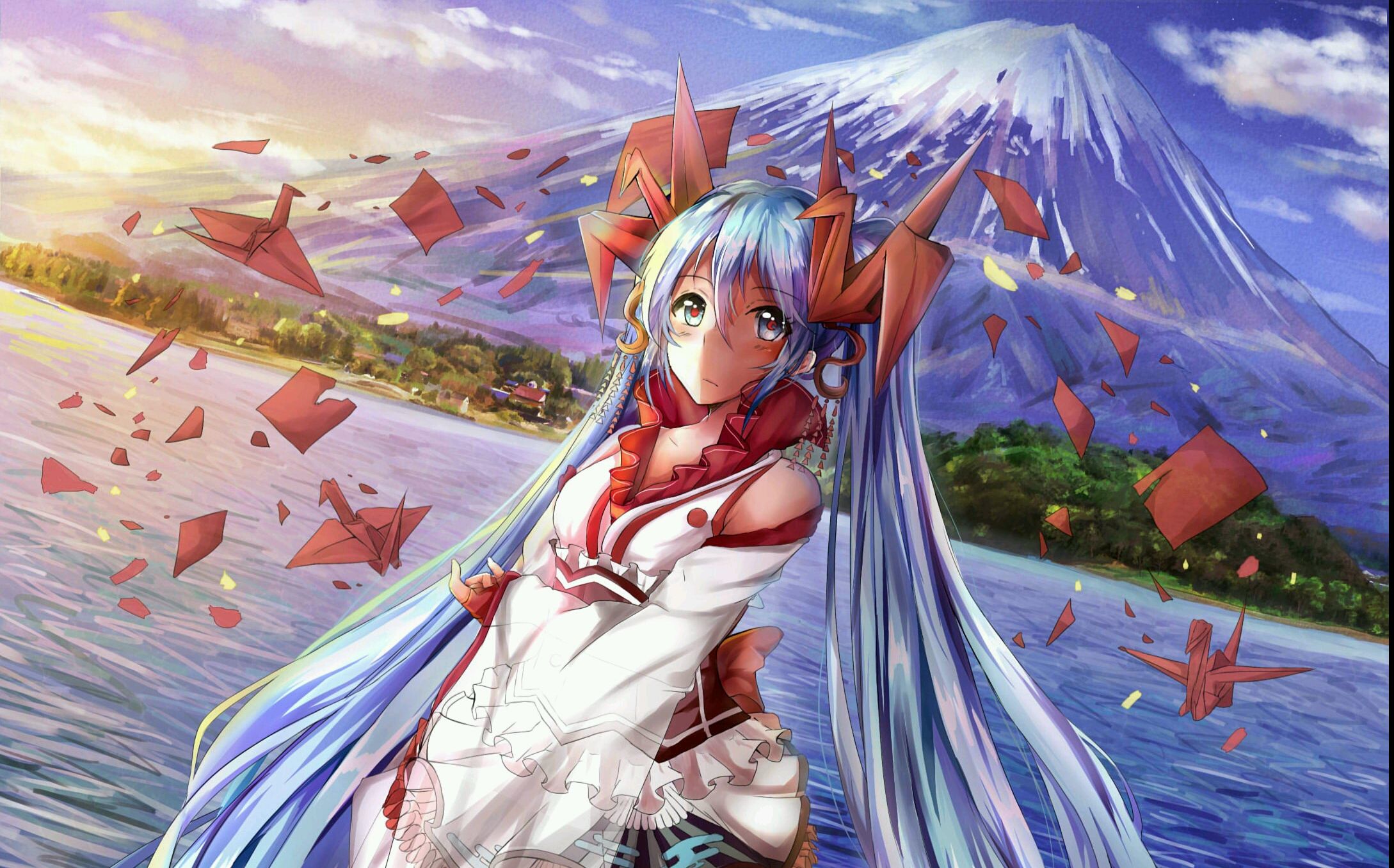 microad原创富士山下的三弦无人机表演