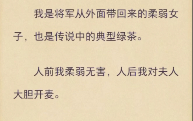 (完)我是将军从外面带回来的柔弱女子,也是传说中的典型绿茶哔哩哔哩bilibili