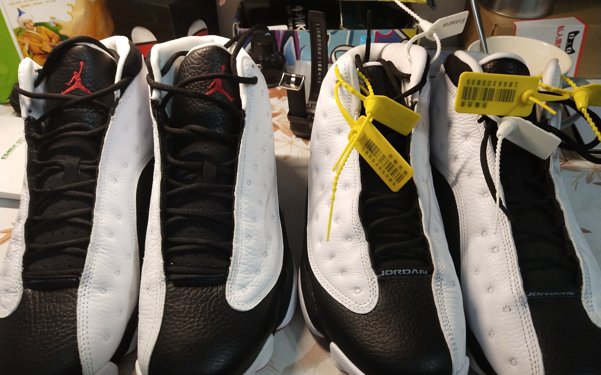 aj13皇家蓝真假对比图片