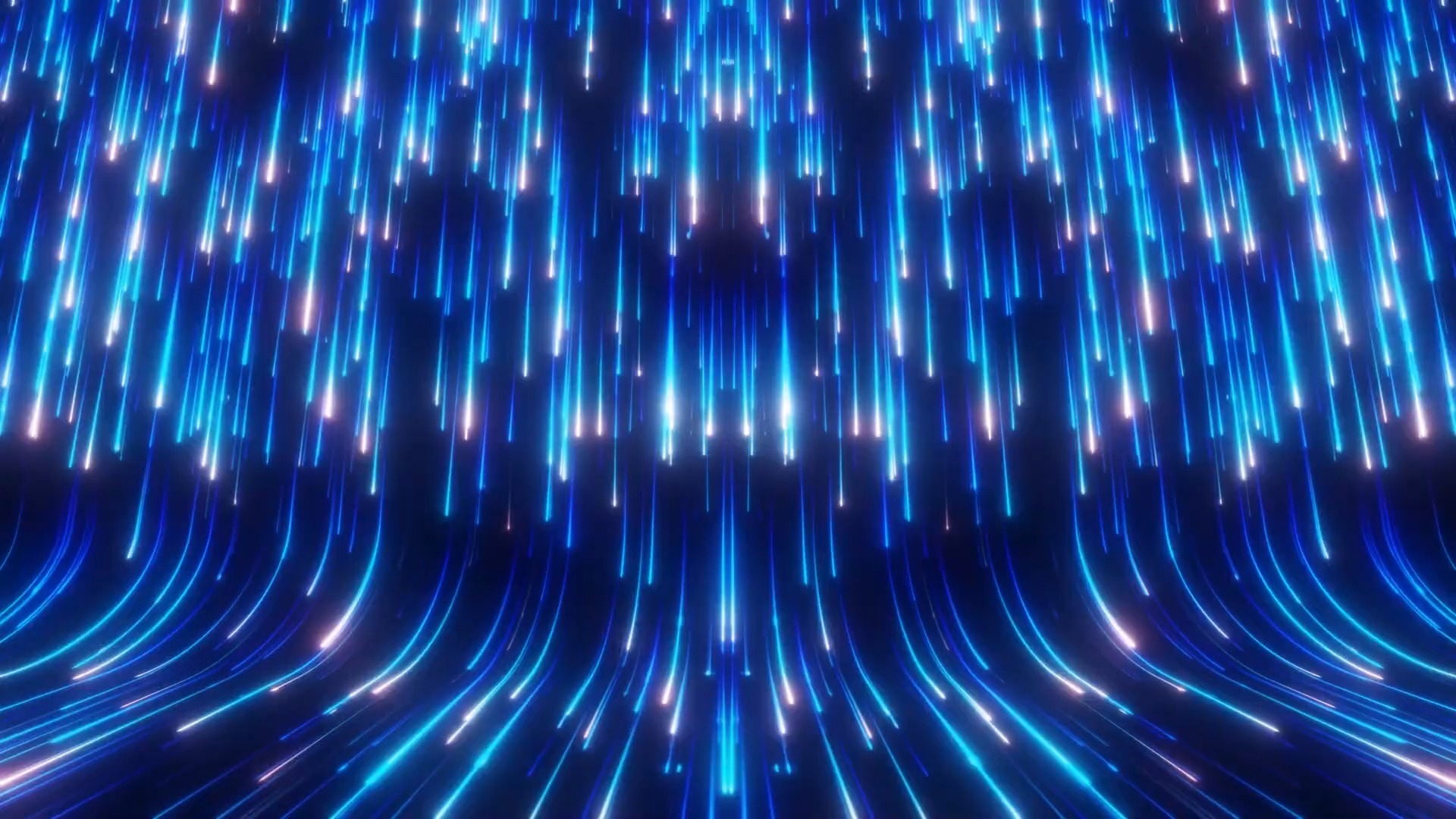 蓝色粒子数字瀑布蓝紫流光氛围背景