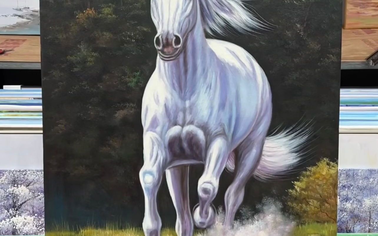 超写实骏马油画艺术手绘