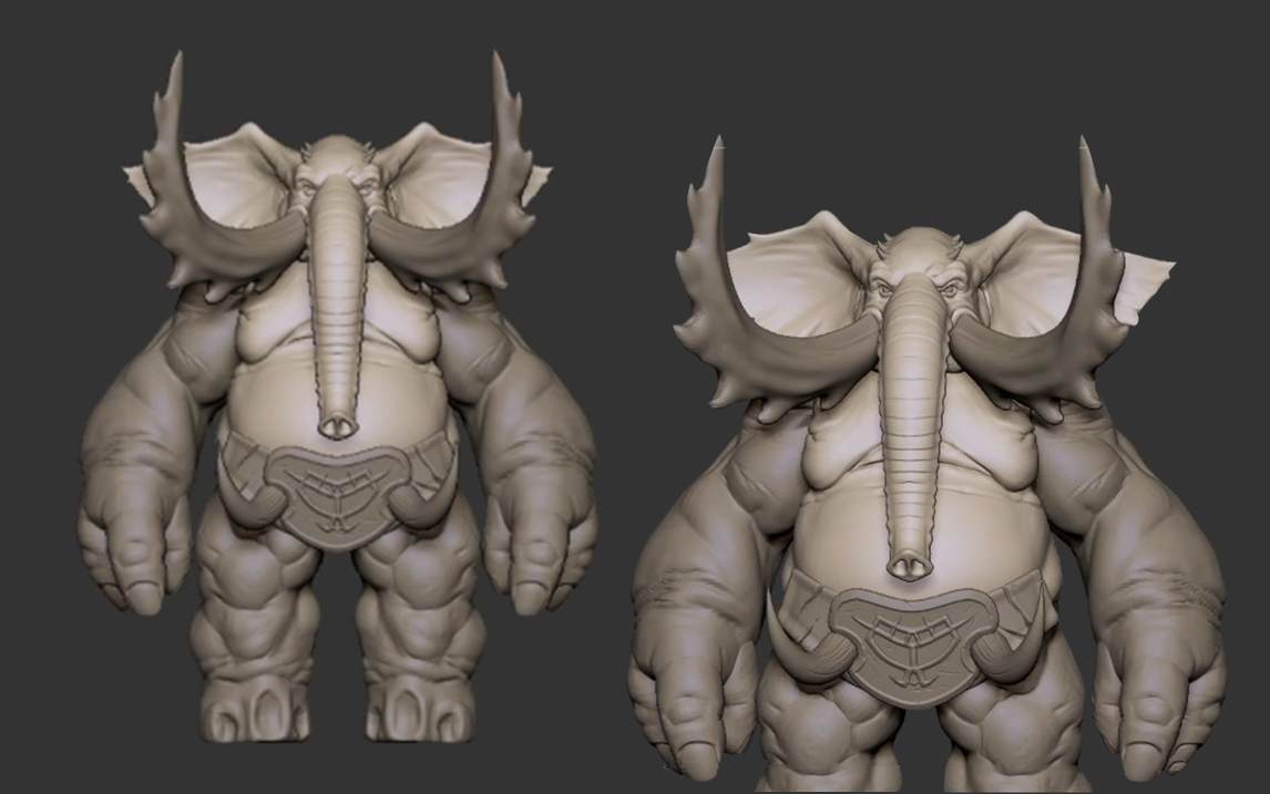 zbrush动物大象全身高模雕刻zbrush动物建模教程