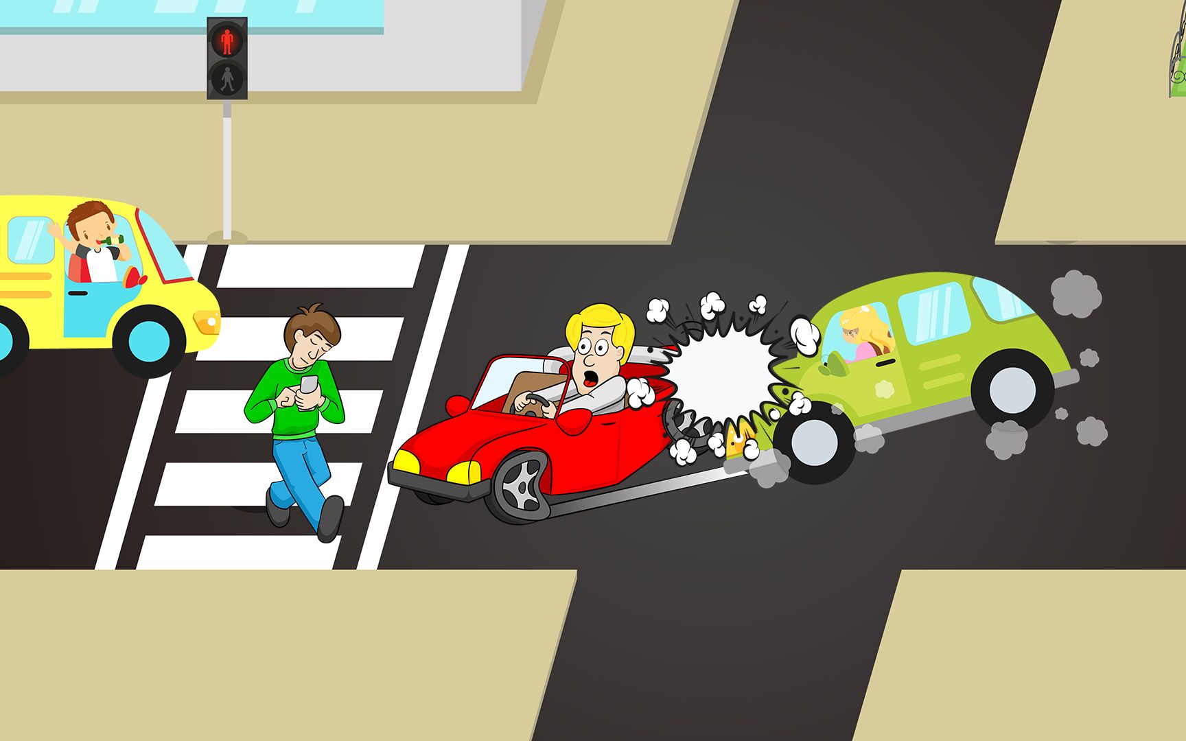 脑力测试:这起交通事故,谁违反了交通规则?谁会受到处罚?