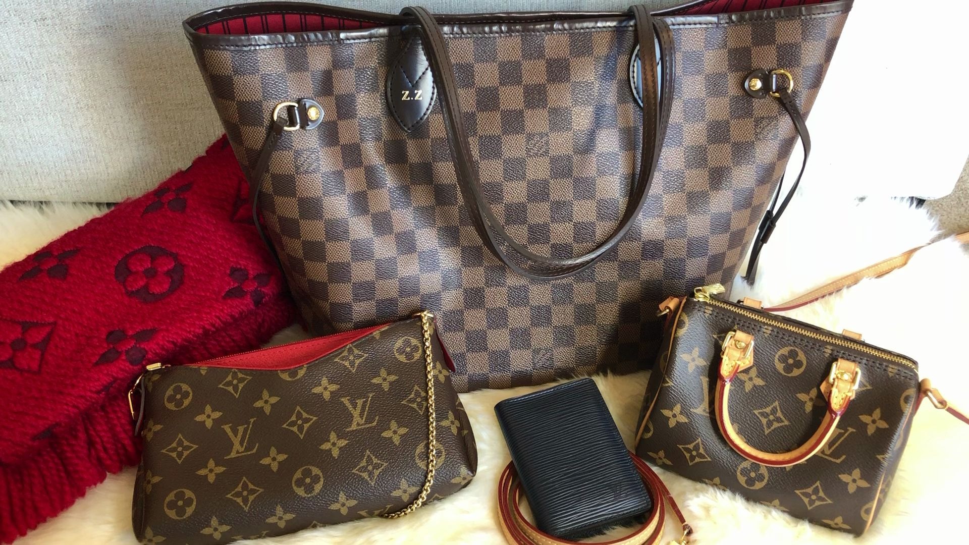 我的LV包包合集 | 路易威登经典老花棋盘格 | Louis Vuitton Nano Speedy,Neverfull,Pallas Clutch,LV围巾哔哩哔哩bilibili