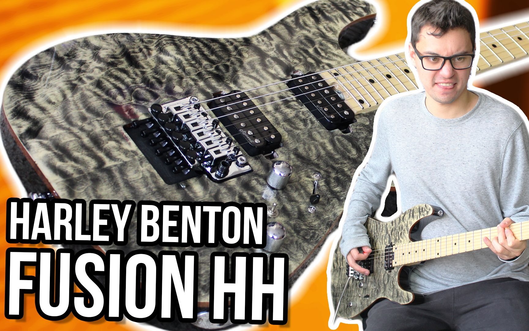 不锈钢品丝,Floyd Rose,Grover弦钮…340刀…震惊!|| Harley Benton Fusion HH 展示/测评!哔哩哔哩bilibili