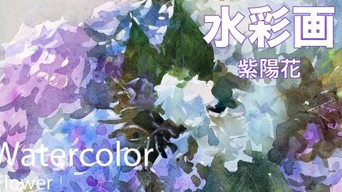 水彩】紫陽花，水彩静物技法_哔哩哔哩_bilibili