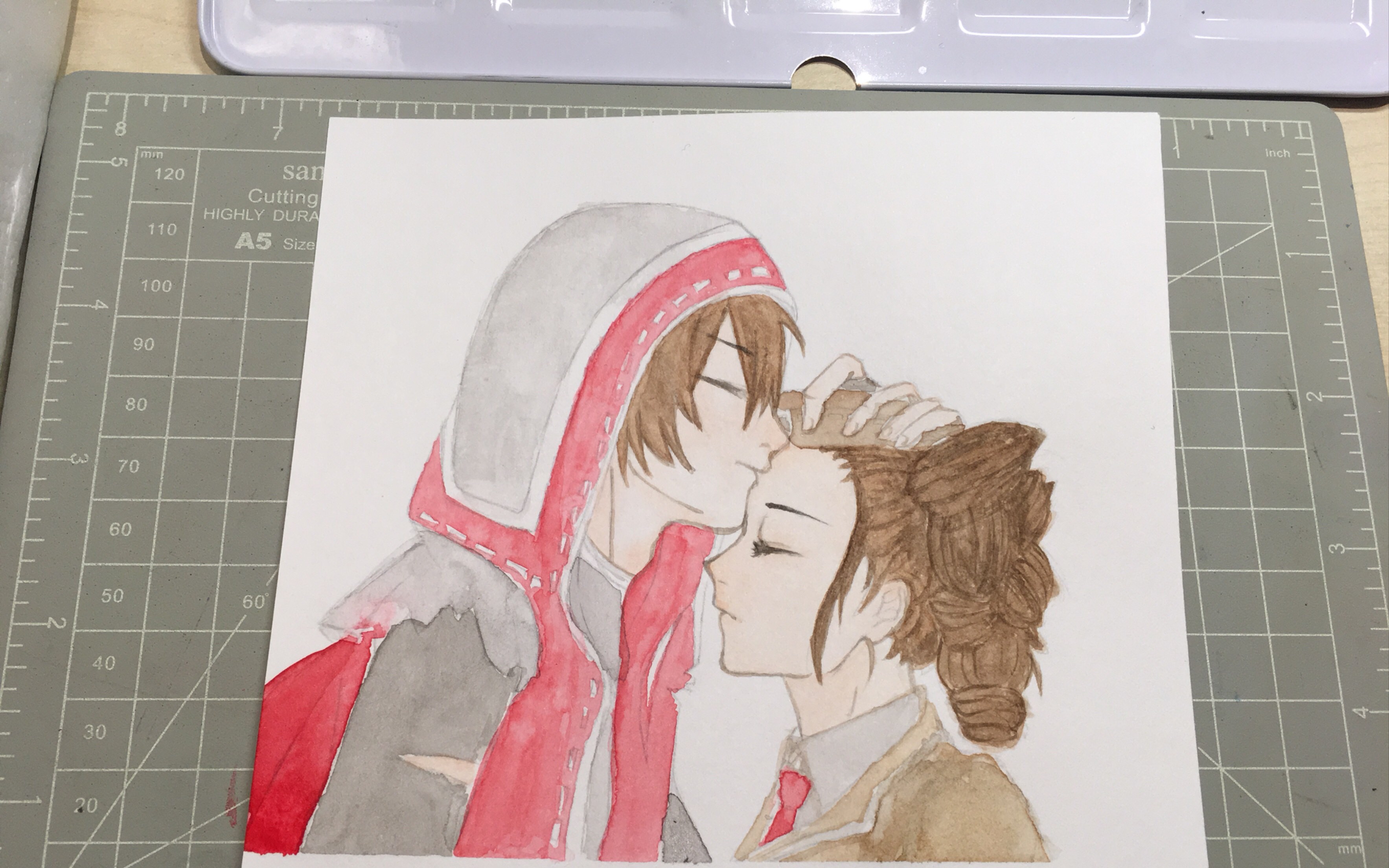 【水彩】双军cp,奈布×玛尔塔