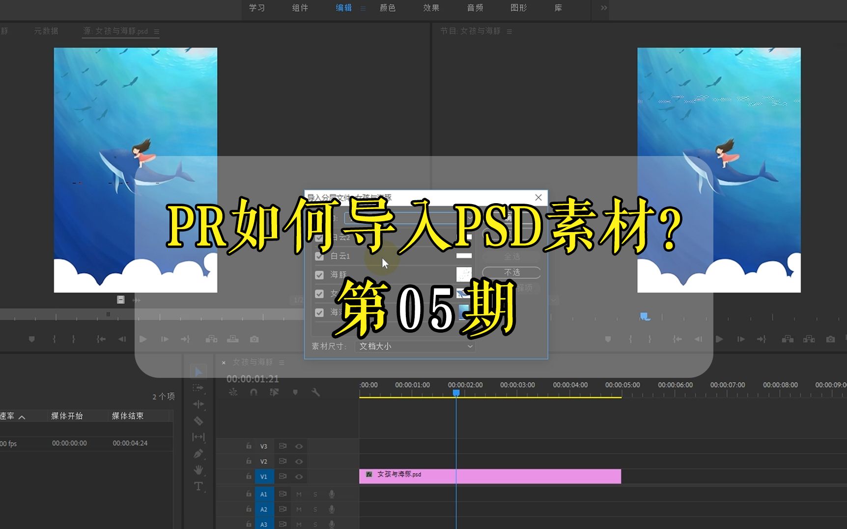 PR如何导入PSD素材?哔哩哔哩bilibili