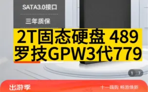 Descargar video: 2T固态硬盘 489，罗技GPW3代 779