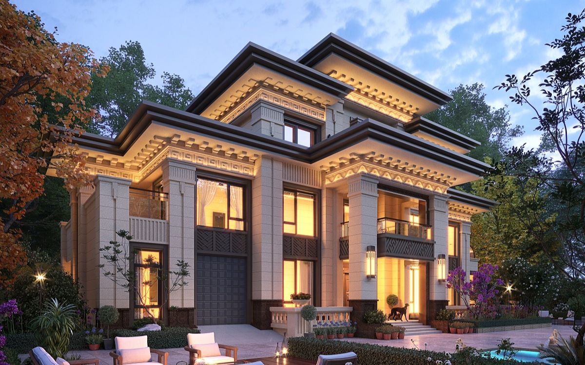 传世大宅:农村别墅设计和古瓷器结合,皇家御派风豪华别墅