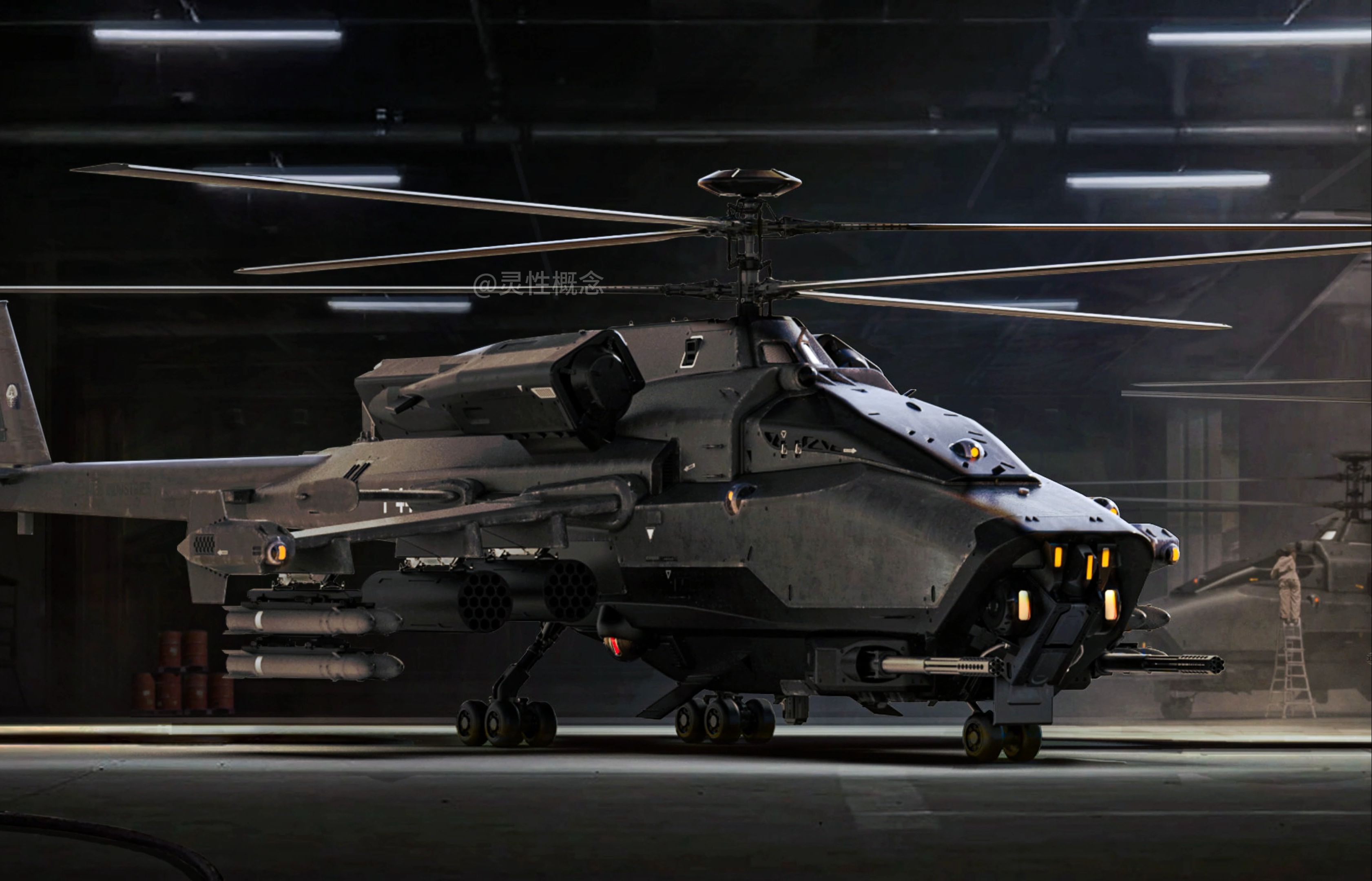 概念设计:双旋翼武装直升机