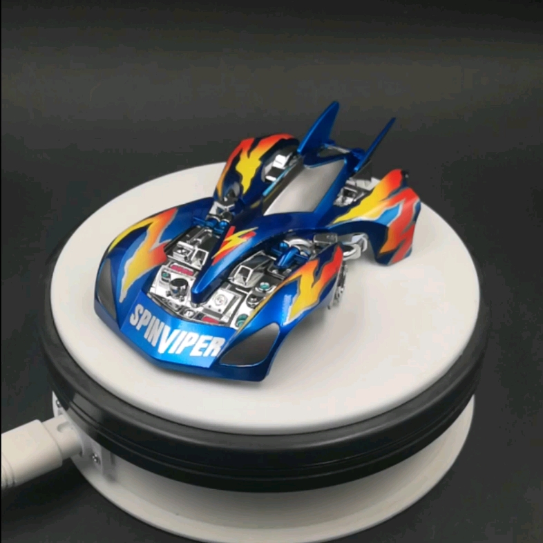 田宫四驱车 四驱兄弟 藤吉 极速腹蛇 还原喷涂 电镀蓝火焰花纹 四驱车