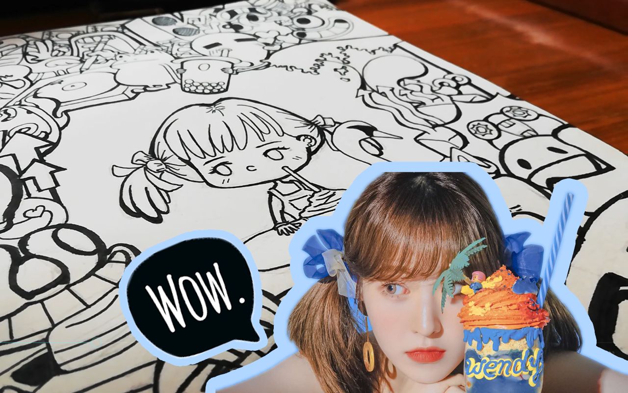 模仿gawx画风并偷姜涩琪手去画wendy?
